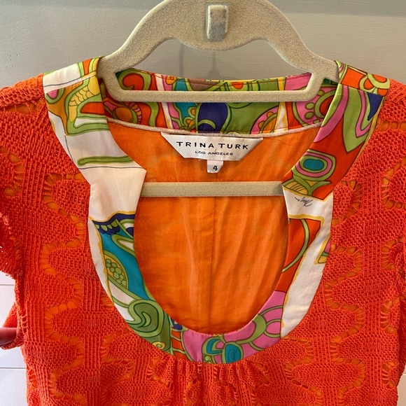 Trina Turk Crochet Retro Dress Size 4 - Picture 2 of 2